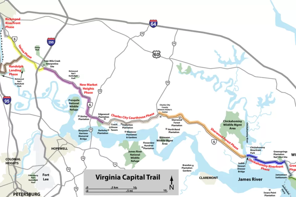 Virginia Capital Trail Map